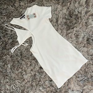 Premium Rib Bralet Cut Out Mini Dress